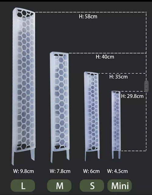 D-shaped plastic fillable and stackable moss pole